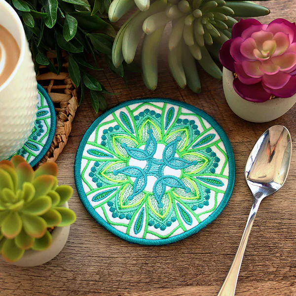 Kaleidoscope Mandala Coasters (In-the-Hoop) Design Pack - Image 11