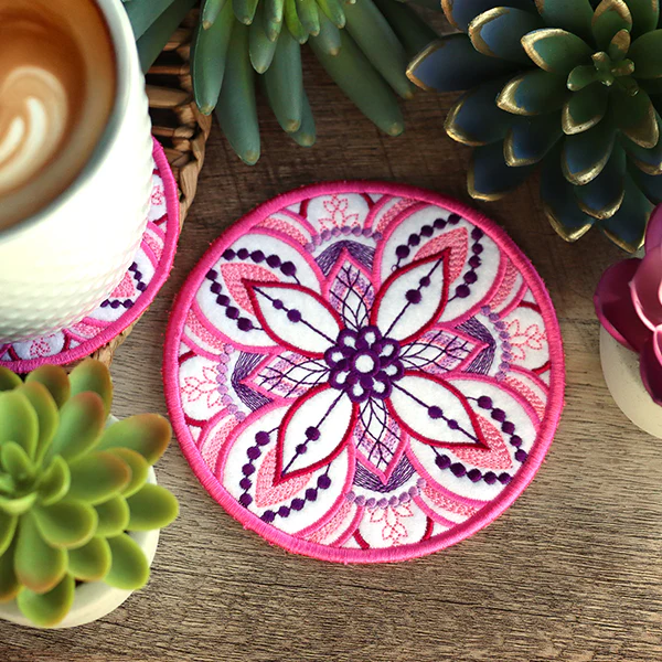 Kaleidoscope Mandala Coasters (In-the-Hoop) Design Pack - Image 13