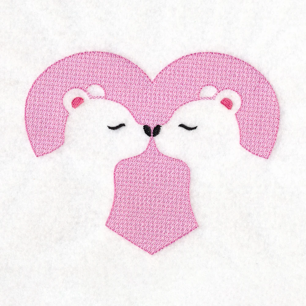 Kissing Bears Heart (Embossed) - Image 3