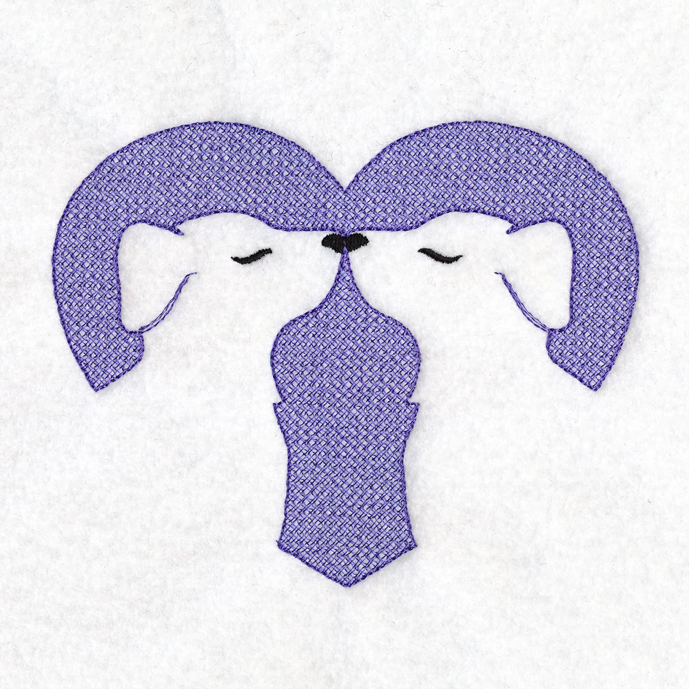 Kissing Dogs Heart (Embossed) - Image 3