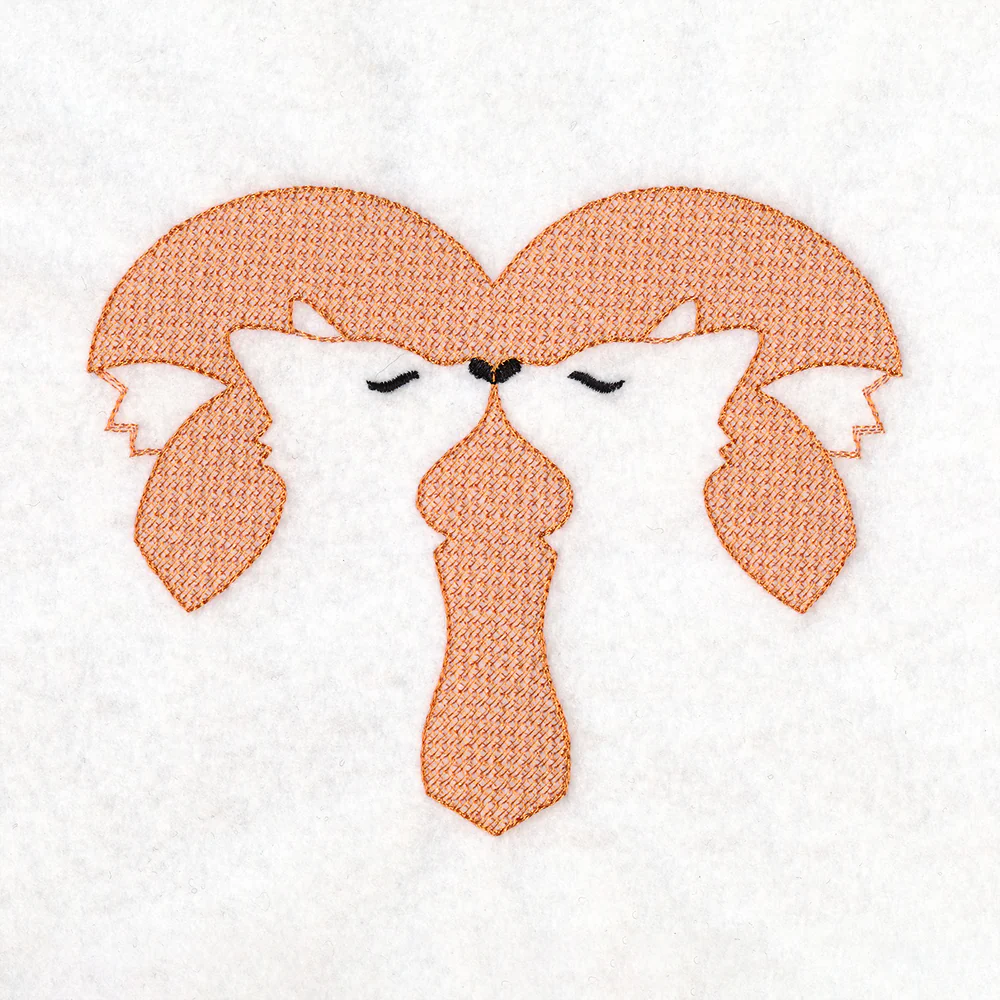 Kissing Foxes Heart (Embossed) - Image 3