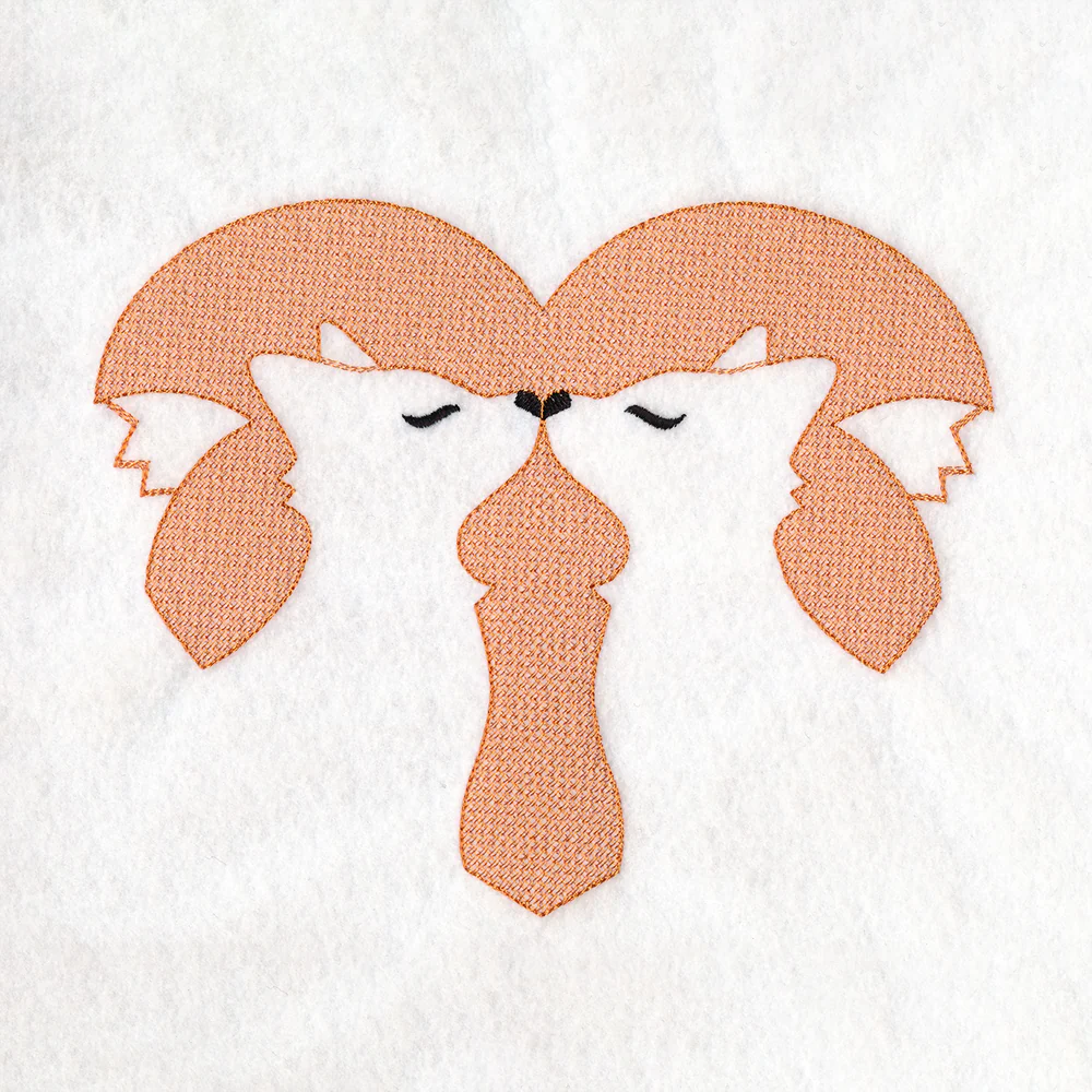 Kissing Foxes Heart (Embossed) - Image 5