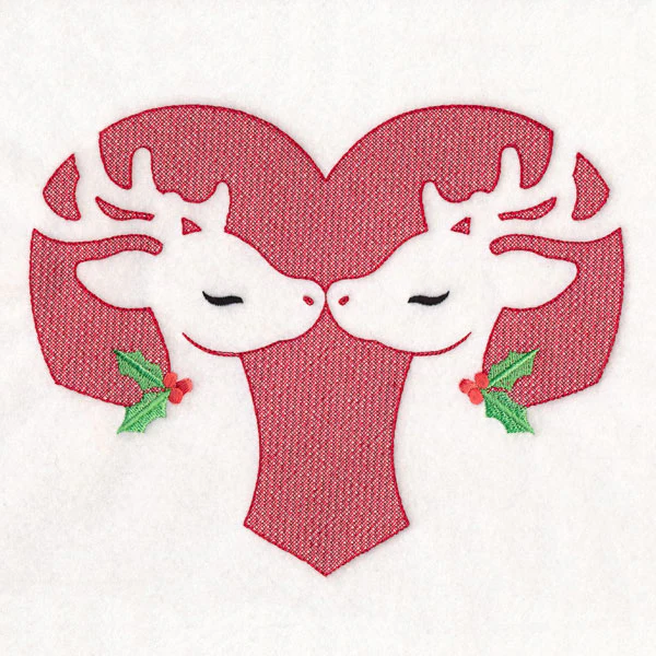 Kissing Reindeer Heart (Embossed) - Image 10