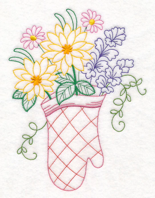 Kitchen Oven Mitt in Bloom (Vintage)