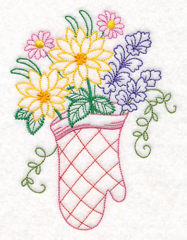 Kitchen Oven Mitt in Bloom (Vintage) - Image 4