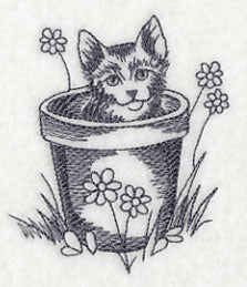 Kitten in Flowerpot - Image 3
