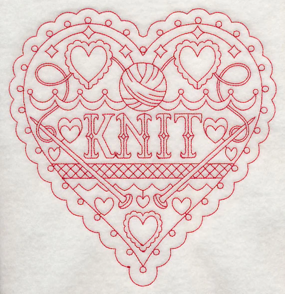 Knit Heart (Redwork) - Image 5