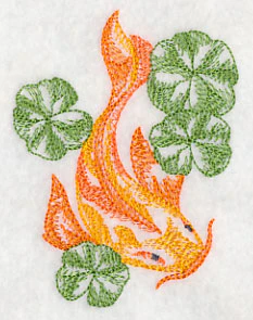 Koi with Lily Pads (Toile) - Image 4