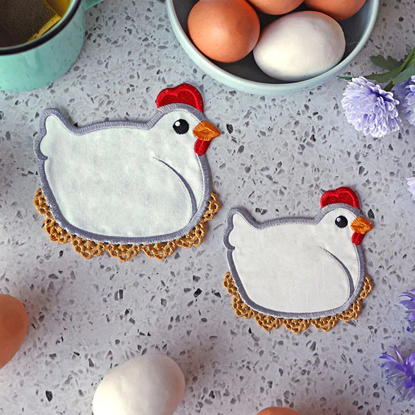 Lace Edge Chicken Coaster (In-the-Hoop) - Image 6
