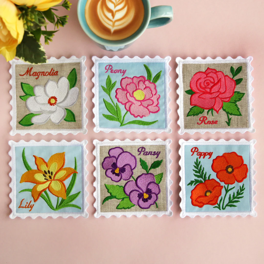 Lace Edge Flower Stamp Coaster - Rose (In-the-Hoop) - Image 12