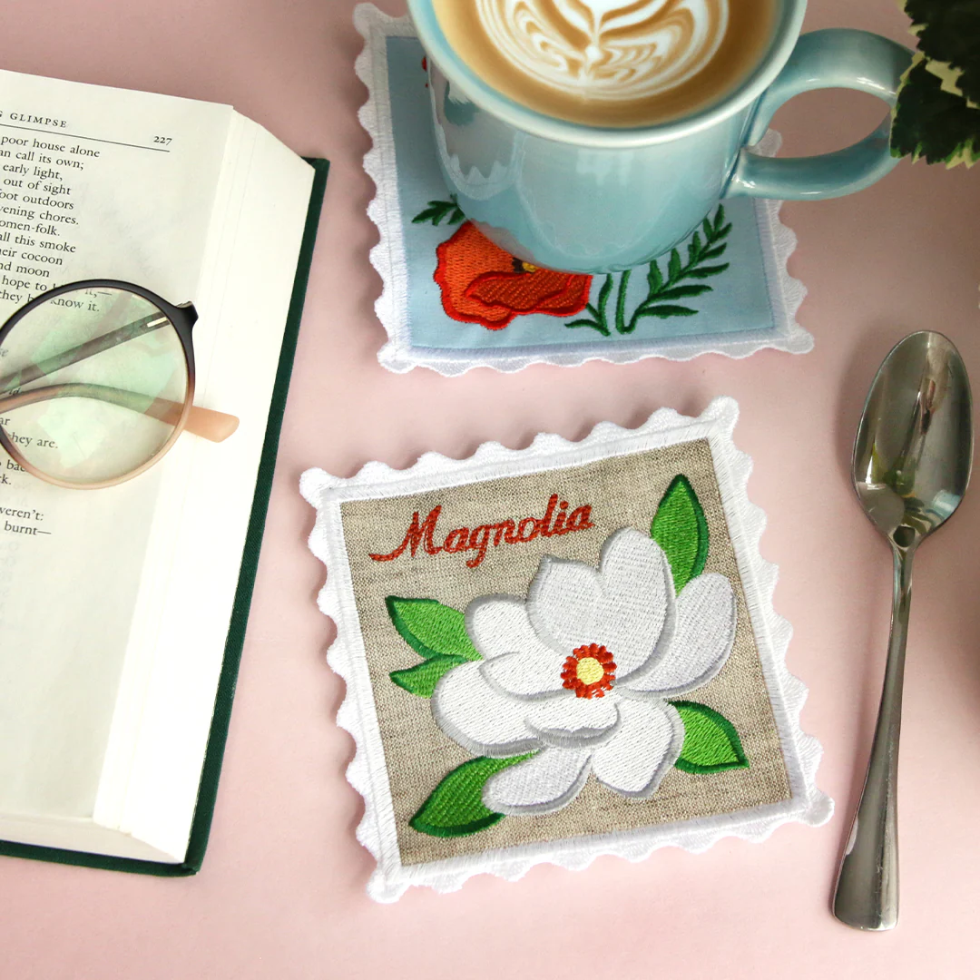 Lace Edge Flower Stamp Coasters (In-the-Hoop) Design Pack - Image 18