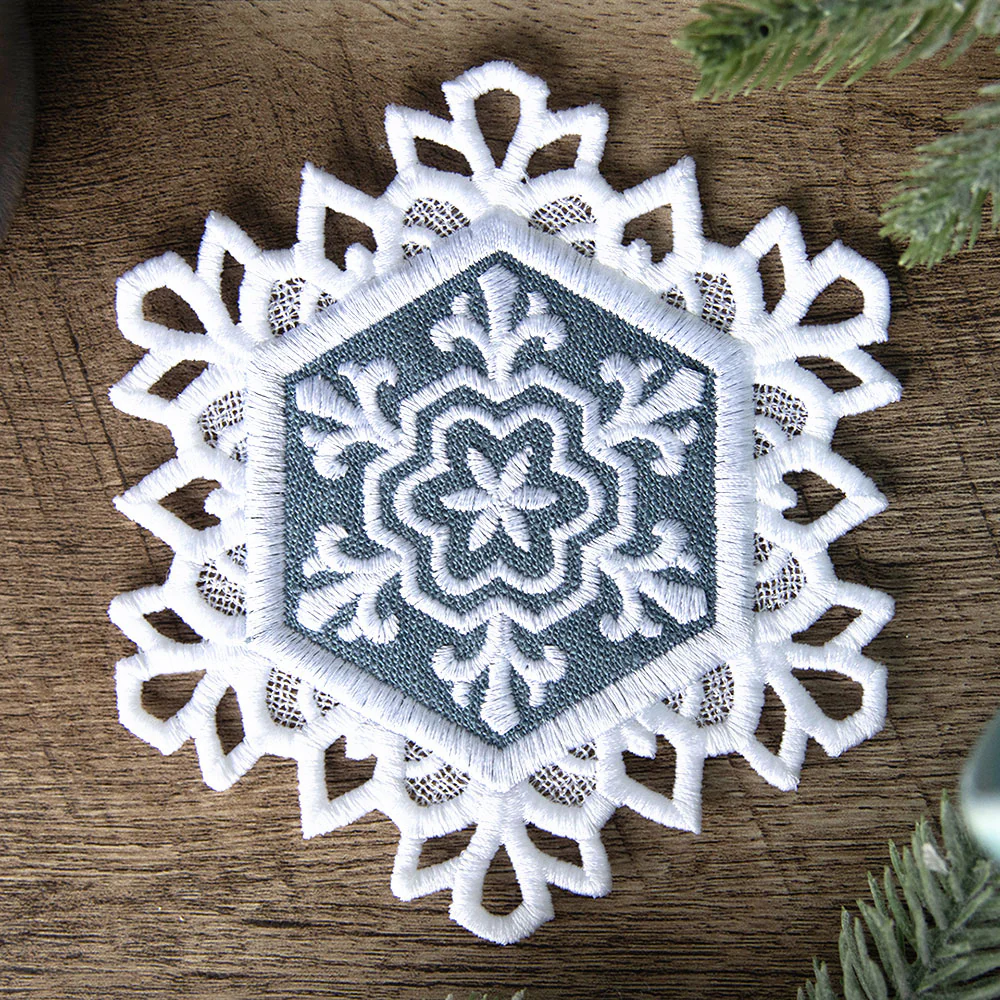 Lace Edge Snowflake Coaster 2 (In-the-Hoop) - Image 4