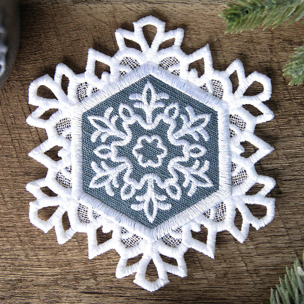 Lace Edge Snowflake Coaster 3 (In-the-Hoop) - Image 5