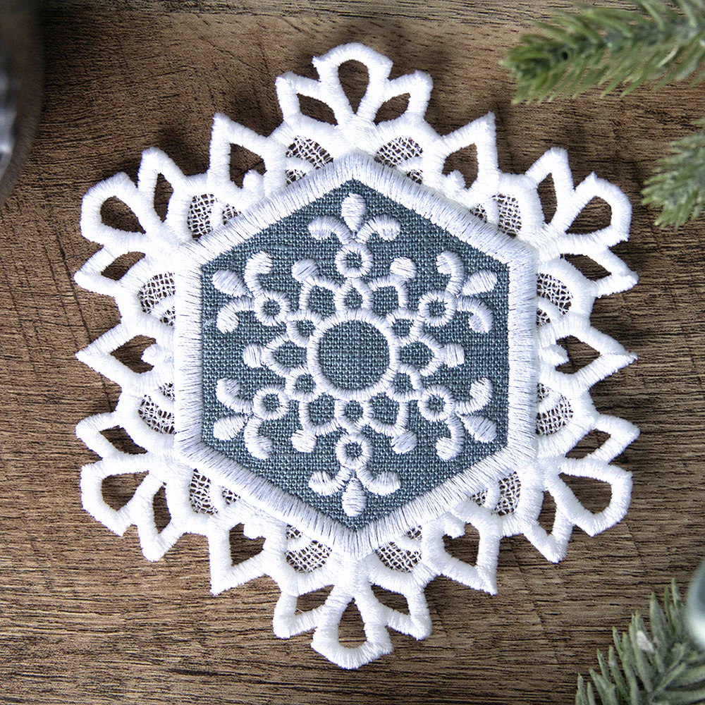 Lace Edge Snowflake Coaster 4 (In-the-Hoop) - Image 5