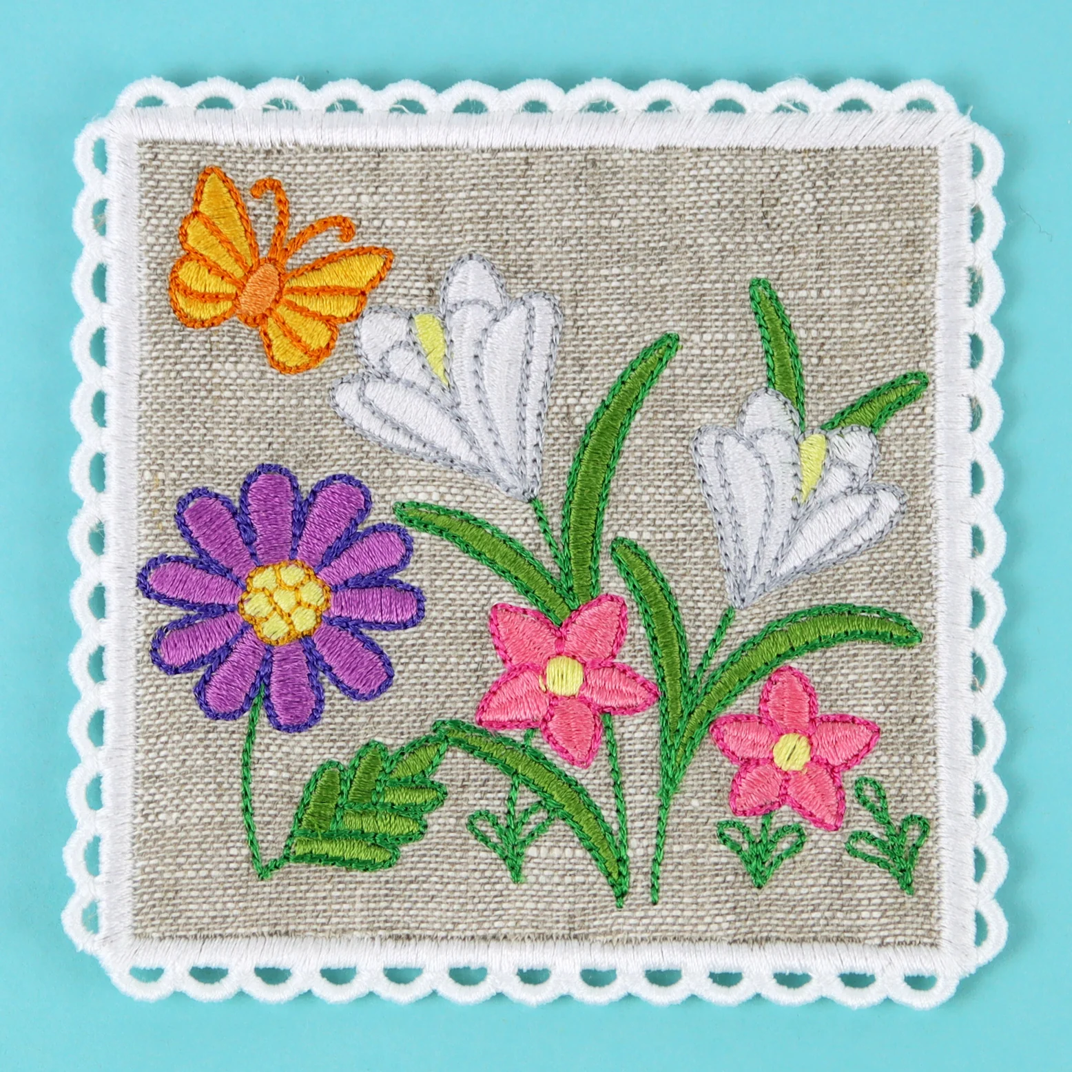 Lace Edge Wild Blooms Coaster (In-the-Hoop) - Image 3