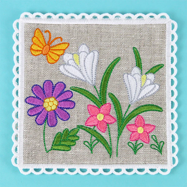 Lace Edge Wild Blooms Coaster (In-the-Hoop) - Image 5