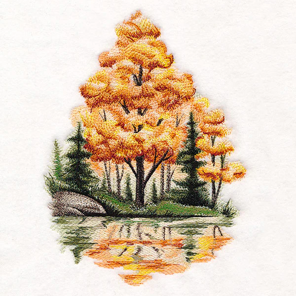 Lakeside Autumn Scene - Image 3
