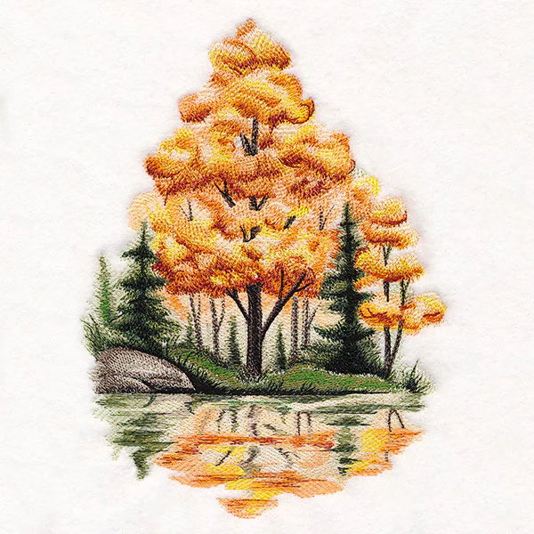 Lakeside Autumn Scene - Image 7