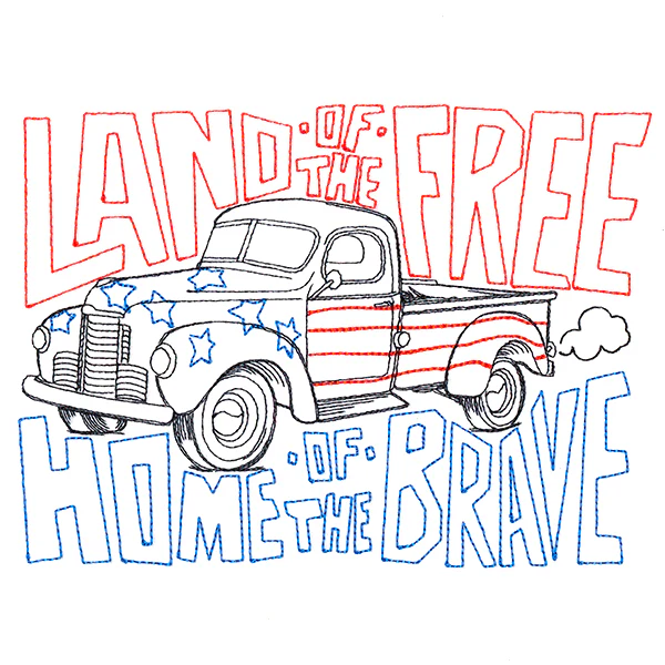 Land of the Free Retro Truck - Image 3