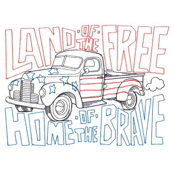 Land of the Free Retro Truck - Image 7