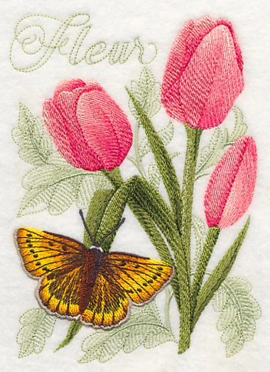 Large Copper Butterfly and Tulips - Image 3