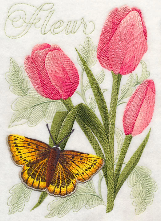 Large Copper Butterfly and Tulips - Image 4