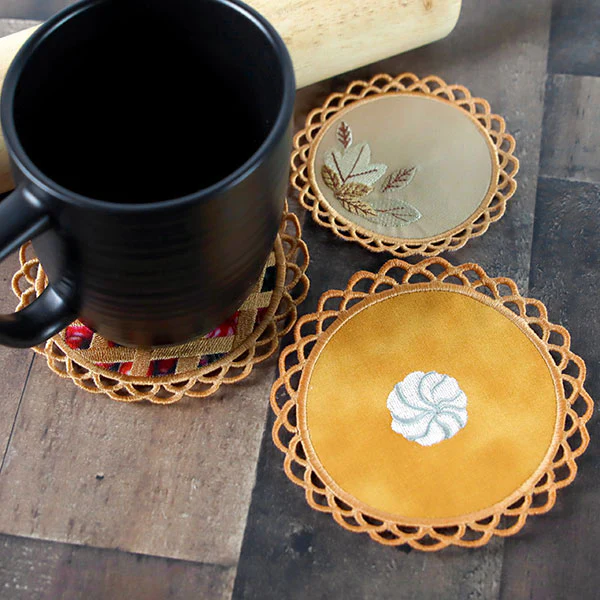 Lattice Top Pie Coaster (In-the-Hoop) - Image 2