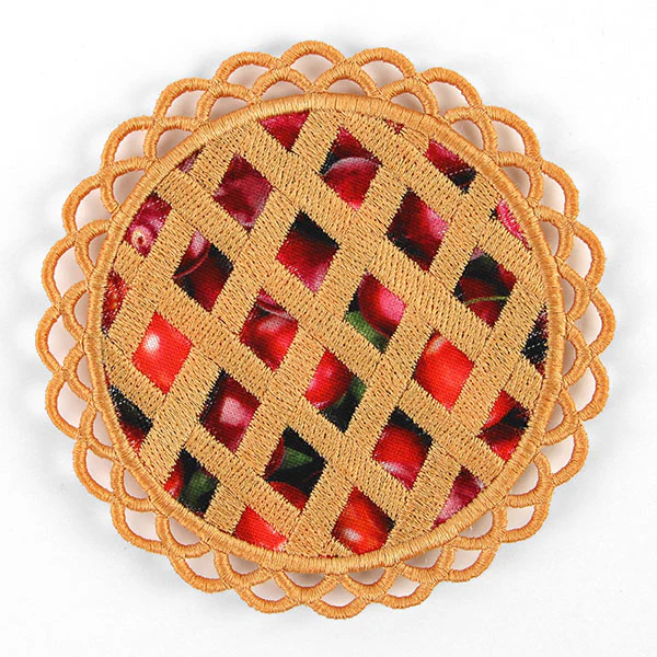 Lattice Top Pie Coaster (In-the-Hoop) - Image 3