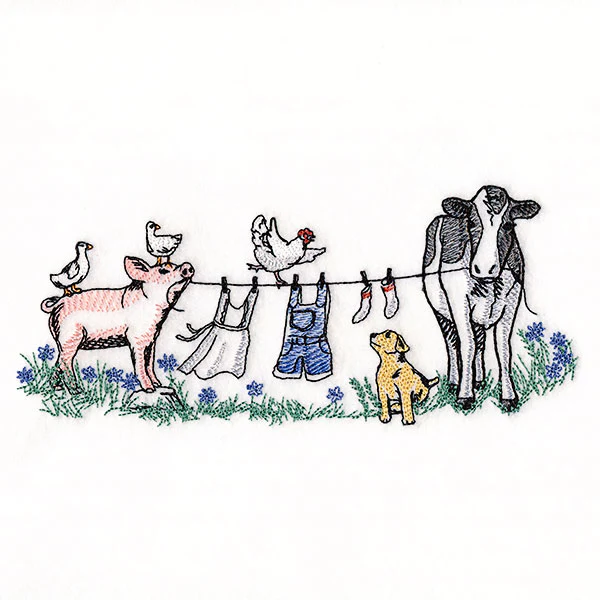 Laundry Day Farm Animals Clothesline - Image 7