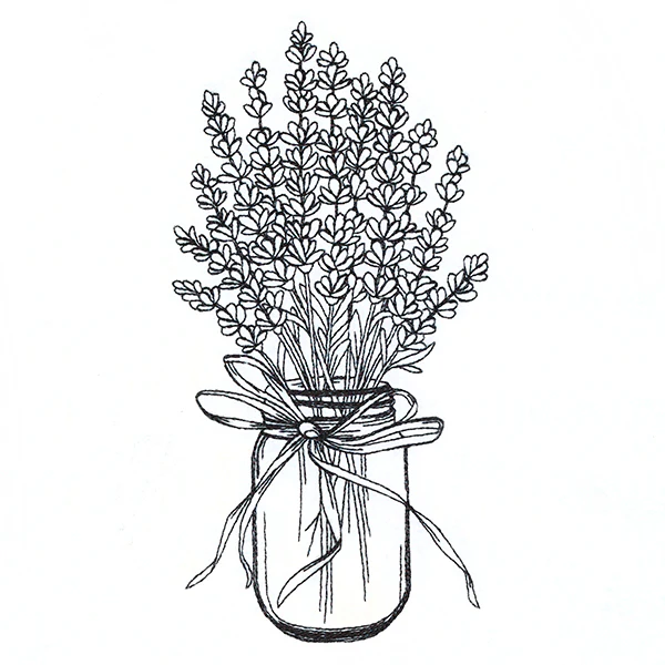 Lavender Canning Jar Bouquet Etching - Image 4