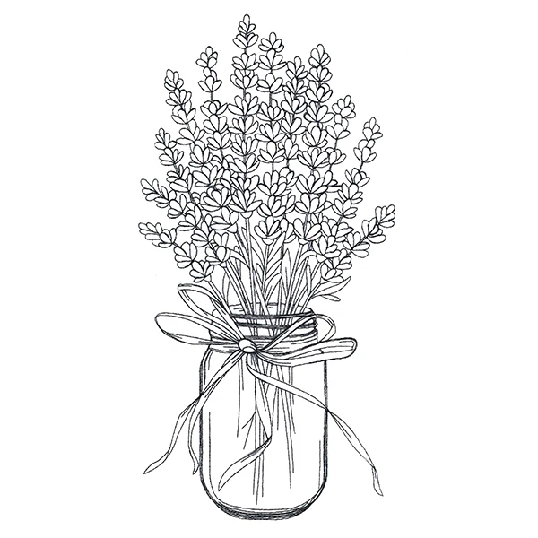 Lavender Canning Jar Bouquet Etching - Image 5