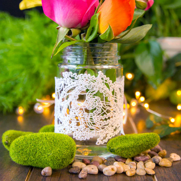 Leafy Jar Wrap (Battenburg Lace) - Image 2