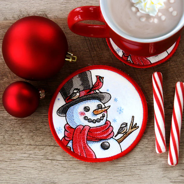 Let It Snow Snowman Coaster (In-the-Hoop) - Image 6