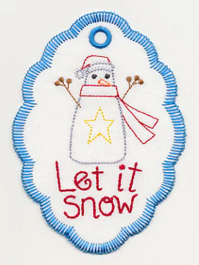 Let It Snow Snowman Gift Tag (In-the-Hoop)