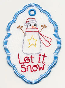 Let It Snow Snowman Gift Tag (In-the-Hoop) - Image 2