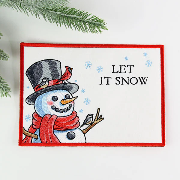 Let It Snow Snowman Mug Rug (In-the-Hoop) - Image 5