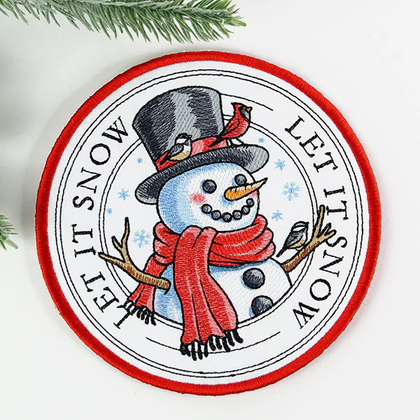 Let It Snow Snowman Trivet (In-the-Hoop)