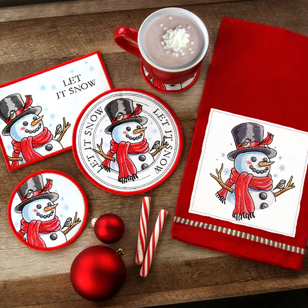 Let It Snow Snowman Trivet (In-the-Hoop) - Image 6
