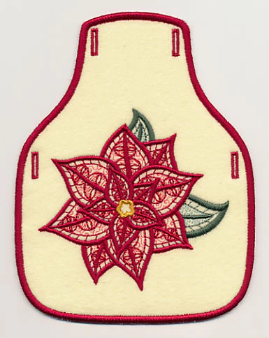 Light and Lovely Poinsettia Bottle Apron (In-the-Hoop)