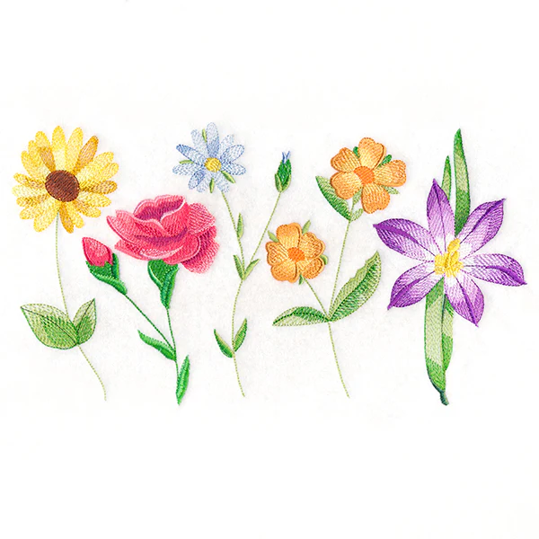 Long-Stemmed Wildflowers Border