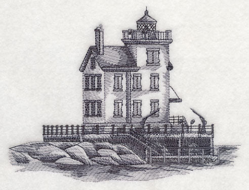 Lorain Lighthouse Sketch (Ohio) - Image 2