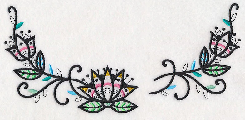 Lotus Blackwork Neckline (Crewneck) (Split)