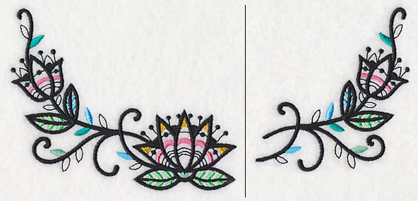 Lotus Blackwork Neckline (Crewneck) (Split) - Image 2