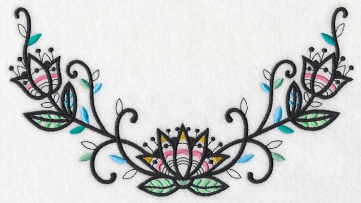 Lotus Blackwork Neckline (V-Neck) - Image 4