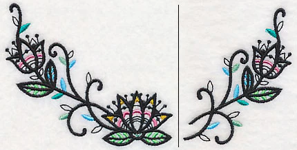 Lotus Blackwork Neckline (V-Neck) (Split) - Image 3