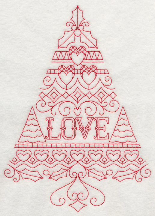 Love Christmas Tree (Redwork) - Image 5