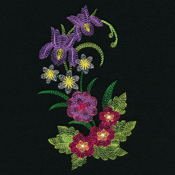 Lovely Iris & Violets Spray - Image 3