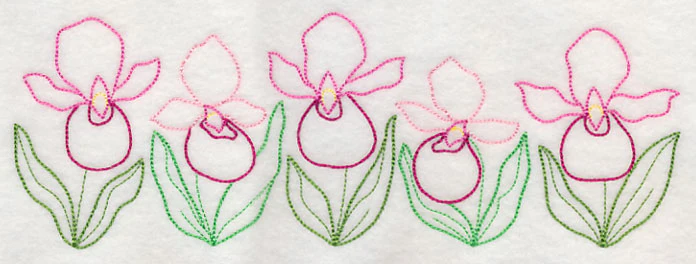 Lovely Lady's Slipper Border (Vintage) - Image 2