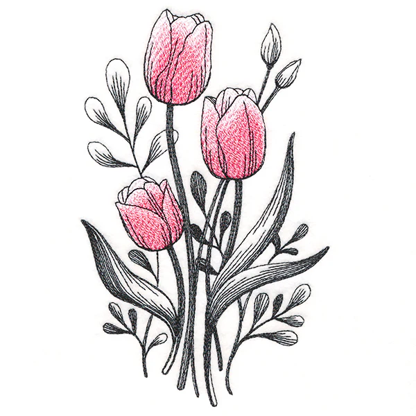 Lovely Tulip Etching - Image 4