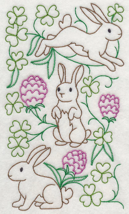 Lucky Bunnies in Berries 1 (Vintage) - Image 2